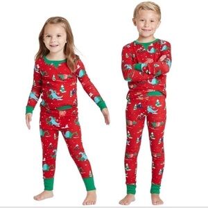 Target Wondershop Holiday Dino Print Pajama Set Toddler Size 3T